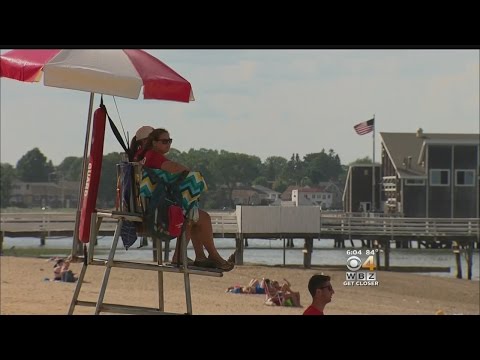 Beachgoers Try To Beat The Heat By Visiting Quincy Beach