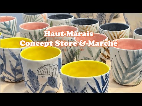 [Paris/4K] Loja conceito de artesanato francês North Marais e marché/Empreintes/Marché des Enfants Rouges