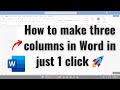 How to make three columns in Word in just 1 click 🚀