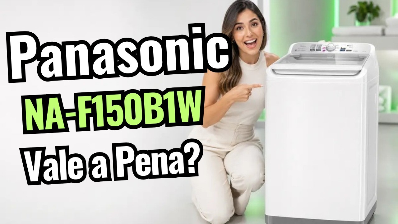 Miniatura da avaliação em vídeo de Máquina de Lavar Panasonic NA-F150B1W 15kg Branca