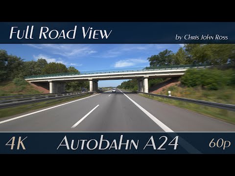 Autobahn (A24), Germany: Rastplatz Dorngrund - Putlitz - Suckow - 4K (2160p/60p) Ultra HD