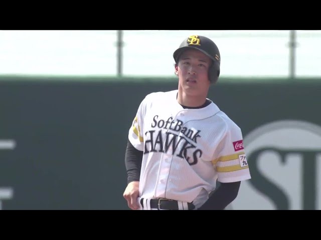 [Farm] First professional RBI!! The Hawks' Yutaro Fujita hits a two-run timely hit through right-center field for an additional run!! March 22, 2025 Fukuoka Softbank Hawks vs. Kufu HAYATE Ventures Shizuoka