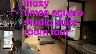 Moxy Times Square Studio Suite Room Tour - 350 square feet in Midtown Manhattan 