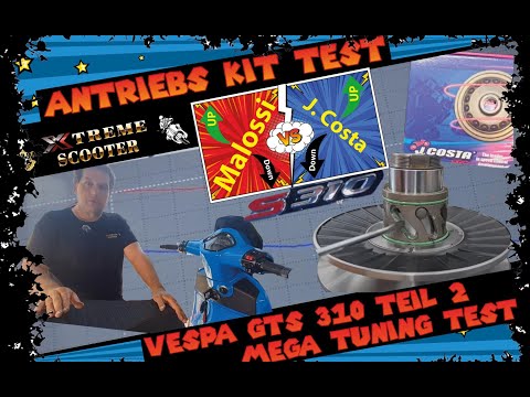 Vespa GTS 310 - PART 2 - MEGA Tuning - Variator Test Comparison - Malossi / Costa / Dr. Pulley