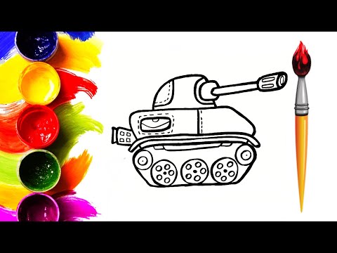 How To Draw Tank Easy | Раскраска Танк | Bolalar uchun tank rasm chizish | Сурет Салу танк