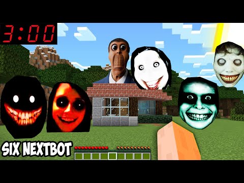 SIX NEXTBOT AND OBUNGA FRIENDS CHASED ME in MINECRAFT - NEXTBOTS
