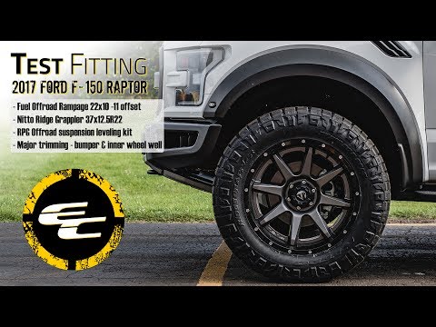 Test Fitting - Leveled 2017 Ford F-150 Raptor w/ 22\" Fuel Rampages & 36\" Nitto Ridge Grapplers