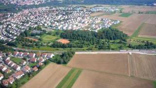 preview picture of video 'Commuter train seen by plane 0 24min'