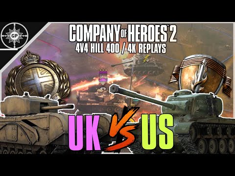 USF VS UKF : WW2 Revolutionary War | 4v4 Hill 400 | 4K CoH2 Casts #57