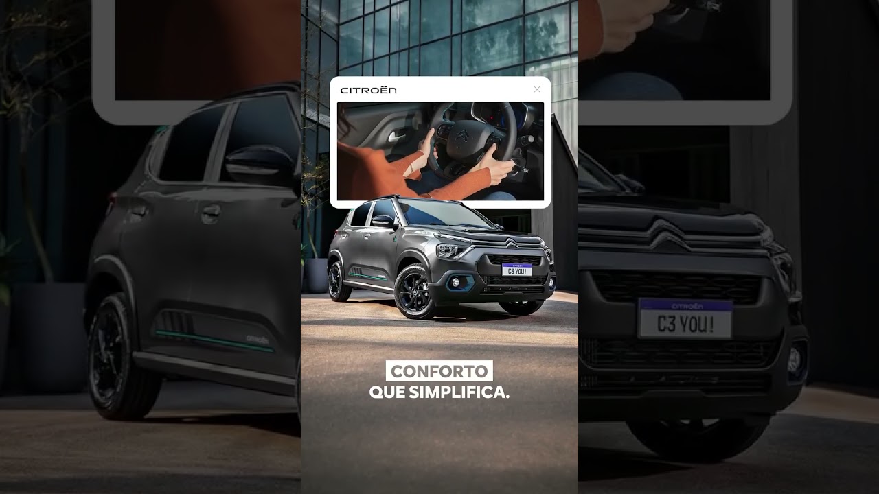 Um carro que facilita sua rotina sem perder a atitude, simplesmente: Citroën C3 You!.