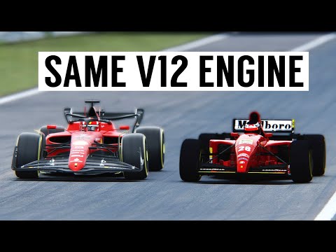 Ferrari F1 2022 vs Ferrari F1 1995 - SAME V12 ENGINE - Battle at Monza GP
