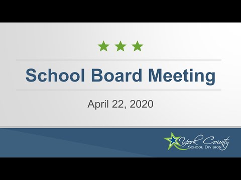 School Board Meeting - April 22, 2020