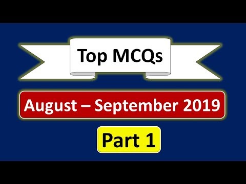 Part 1- Top MCQs of August September 2019 -  current affairs september 2019 in english