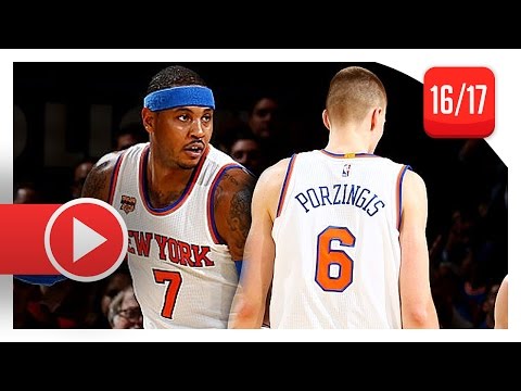 Carmelo Anthony & Kristaps Porzingis Full PS Highlights vs Wizards (2016.10.10) – 34 Pts Total