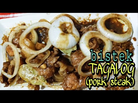 how to cook bistek TAGALOG | PORK STEAK marinated | pork pinoy recipe |v40
