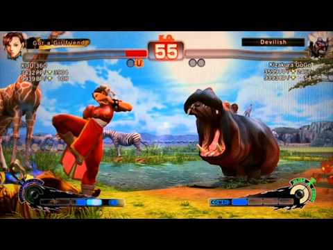 SSF4 AE:2012 KUU 360 (Chun Li) vs Kizakura GoGo (Oni)