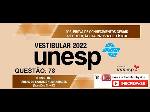 Resolução da prova de FÍSICA – UNESP– 2022 –EXATAS/HUMANIDADES Questão:78.