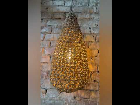 Відео-огляд люстри плетеної Bali Style 60 см світильник по центру абажура