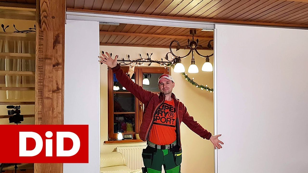 804. Podział salonu na 2 pomieszczenia cz.2 - ogromne drzwi na Hettich Top Line L