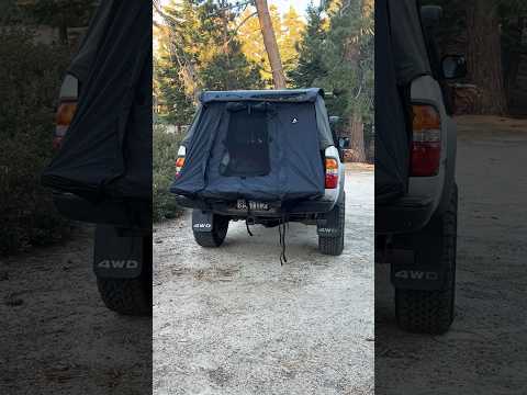 Topper Tent! Simple, lightweight and easy to setup 👆🏽 #fypシ #toyotatacoma #belgianmalinois