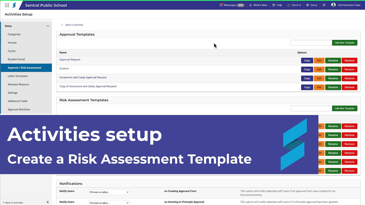 Activities Setup | Create a Risk Assessment Template
