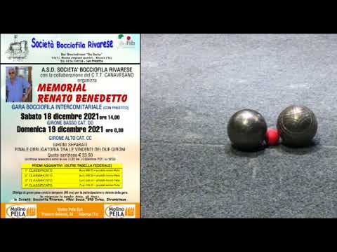 Bocce : Memorial Renato Benedetto - 18/19 Dicembre 2021