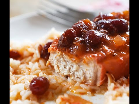 Slow Cooker Cranberry Pork Chops Recipe -  Enjoy This Savory Cranberry Sauce! - by Pip and Ebby