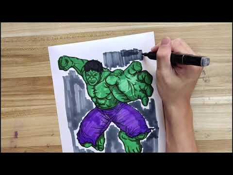 The Hulk Coloring｜How to coloring｜MARVEL｜浩克｜Art DIY｜coloring book｜ WOW-DIY