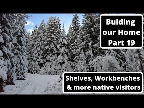 Work benches and shelves with lumber from our sawmill (Building our Home (Part19))