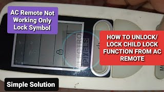 How to Lock and Unlock Voltas AC Remote |AC Remote Child Lock |AC Remote lock open | Remote Repair|