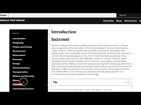 Cia Factbook Tutorial For Class