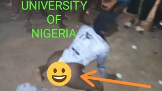 University of Nigeria on fire as student strips na