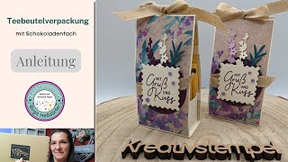 Anleitung Teebeutelverpackung Lavendelblüte mit Schokoladenfach