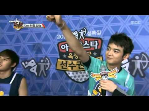 130211 70M Men hurdle final Minho Woohyun Minhyuk Dongjun Simon Luhan