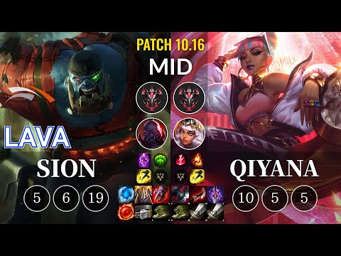 HLE Lava Sion vs Qiyana Mid - KR Patch 10.16