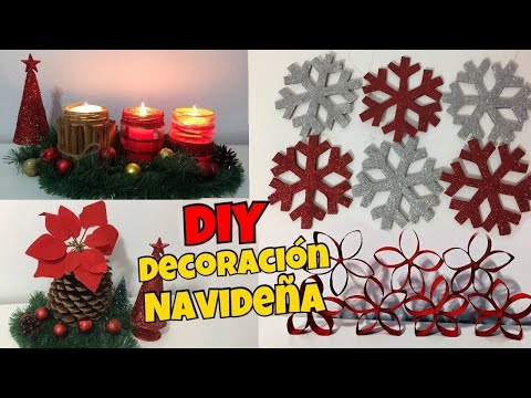 DIY | 4 ADORNOS NAVIDEÑOS CASEROS | DECORACION NAVIDEÑA HECHA A MANO | NatyGloss