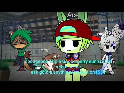 spongebob Triple Gooberberry sunrise Ice cream scene ask goldie anything Production1536 gacha club