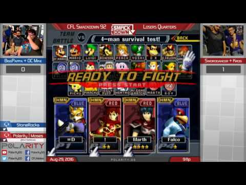 CFL Smackdown 92 Melee - BiggPappa + OC Mike vs Krog + Sworddancer - Doubles Losers Quarters