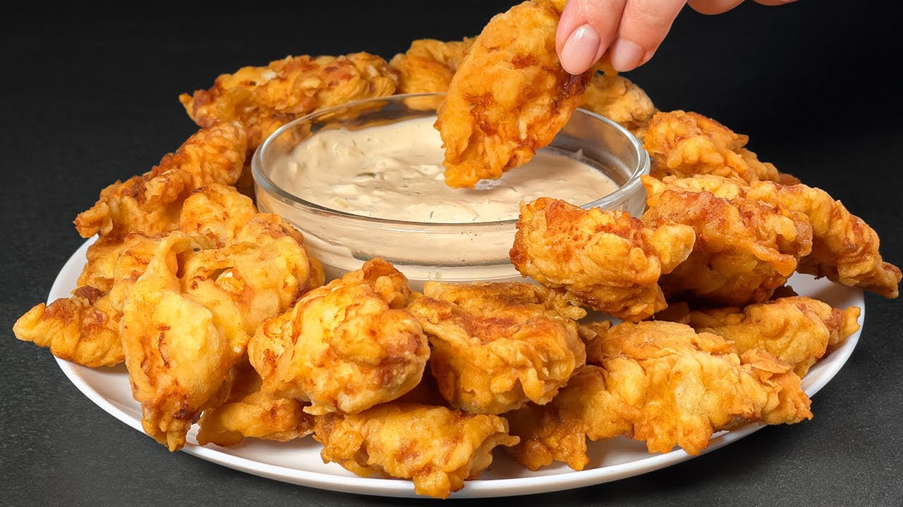 Homemade crispy chicken recipe in 5 minutes! Chicken according to KFC art