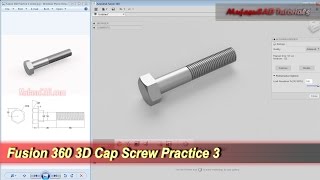 Fusion 360 3D Sketch Cap Screw Tutorial | Beginner Practice 3