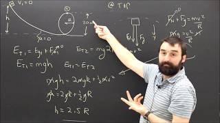 Calculate the height to go around a loop of a roller coaster