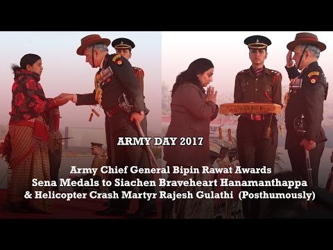 Army Chief Reviews 69th Army Day Parade and Awards 15 Sena Medals (5 Posthumous) to Bravehearts