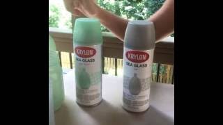 Frosted Glass Project with Sea Glass Spray Paint