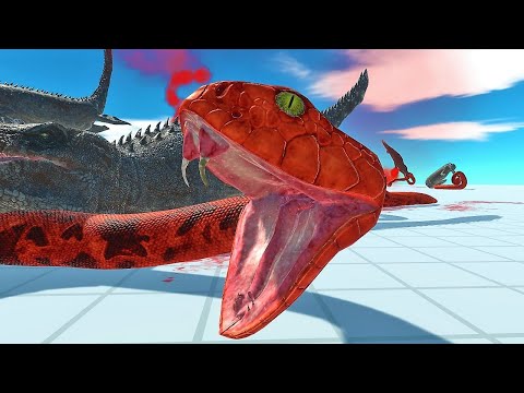 MOSASAURUS VS BIG ANACONDA- Animal Revolt Battle Simulator