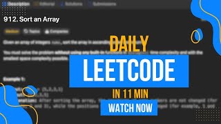 Daily Leetcode challenge 🔥| Sort an Array | Asked by Amazon Google | In 12 mins