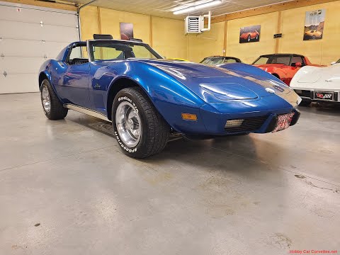 1976 Bright Blue Corvette Stingray Manual For Sale Video