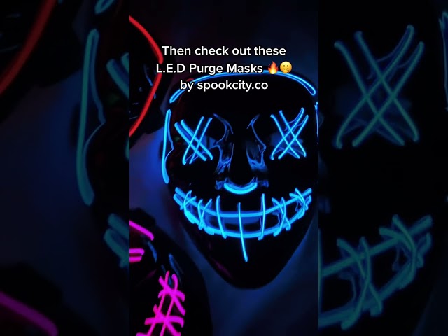 Vídeo relacionado con Costumed Máscara led de Halloween Purge azul, máscara de disfraz con control para Halloween, carnaval y fiestas de disfraces, apta para hombres y mujeres, colores a elegir