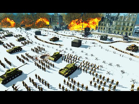 I built a WW2 Stalingrad TRENCH FORTRESS vs 10,000 Soviet Invasion! - Gates of Hell