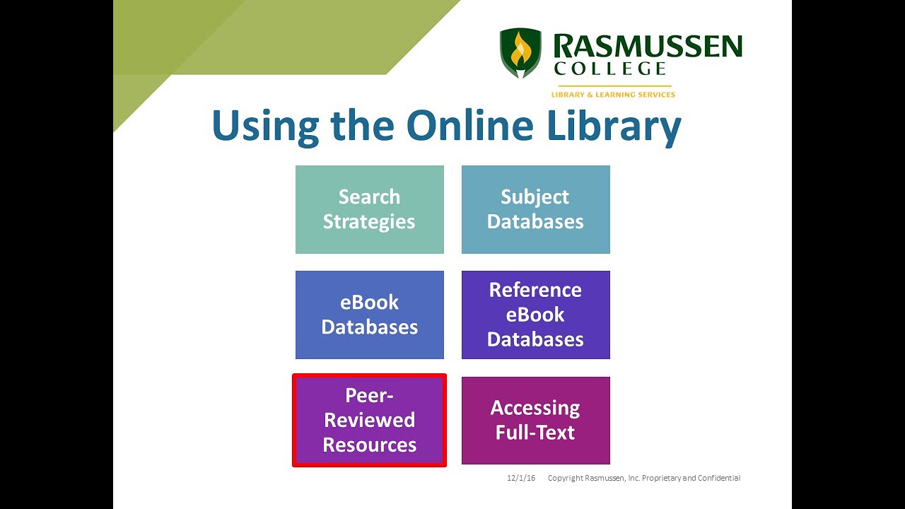 Using the Online Library: Finding Peer Reviewed Resources