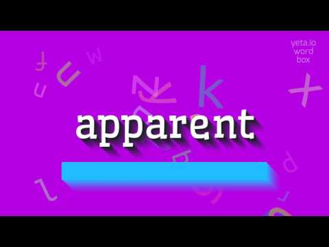 APPARENT - HOW TO SAY APPARENT? #apparent